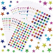 Sparkly Holographic Star Stickers 2040 Pcs 5 Sizes Glitter Foil Stars for Kids