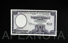 [PREFIX A/1] SCOTLAND 20 POUND 1969 P332 AU ABOUT UNC ROYAL RARE BURKE ROBERTSON