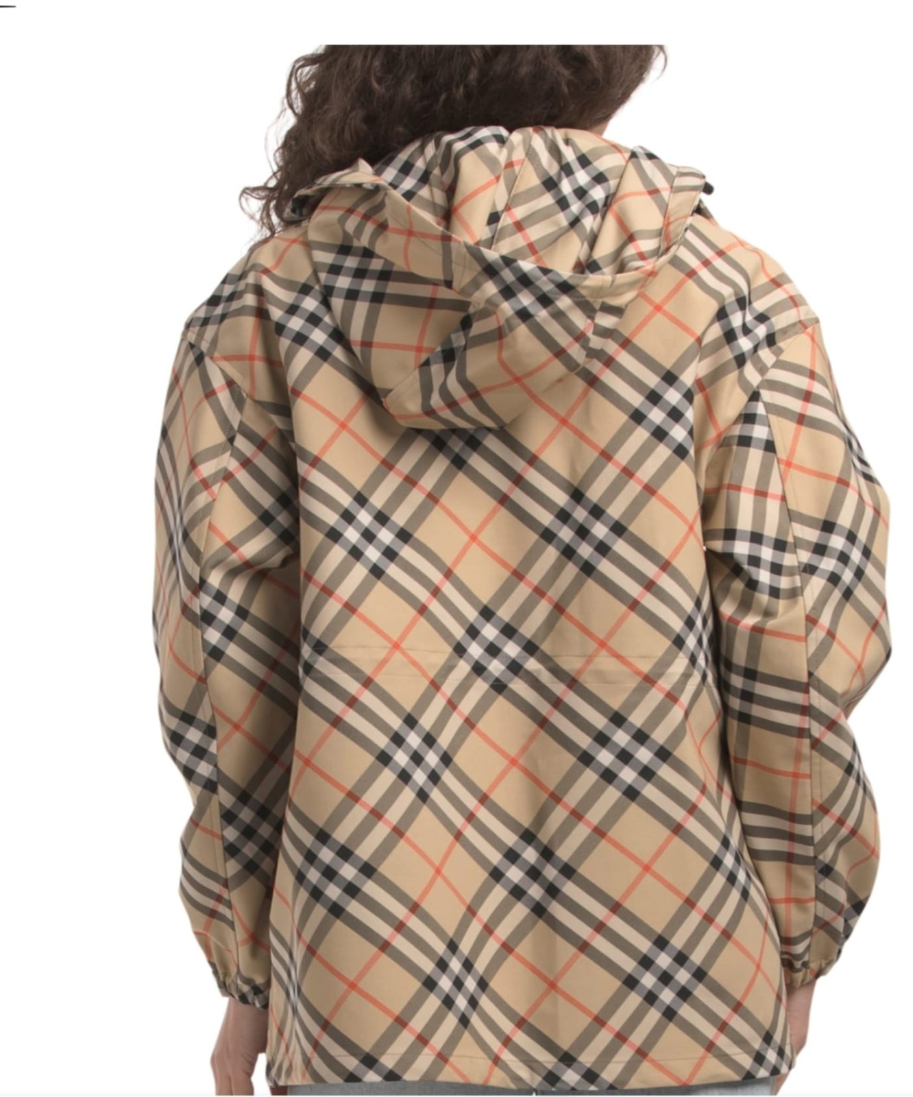 Burberry Women's Coat Jacket Check Detachable Hood Size Medium