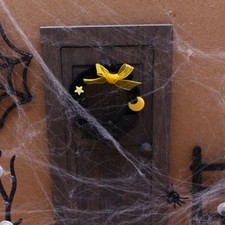 Crafted Dollhouses Elf Door Set With Miniature Pumpkin Figures Cobweb Display