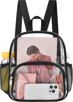 Clear Backpack for Stadium Events Women 12X12X6 w Front Pocket for Concert Sport