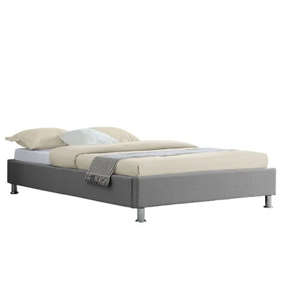 Lit futon simple NIZZA gris 120x190 cm 1 place et demi 1 personne adulte sommier - Photo 1/4