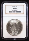 1922 Peace Silver Dollar (NGC MS64)