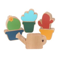 Potted Plants Stacking Lacing Toys for 2 Year Old Boy Potted Plants Wooden Kits