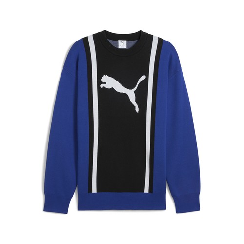 PUMA Future Archive Relaxed Knitted Crew Neck Sweater Mens Blue  63229413