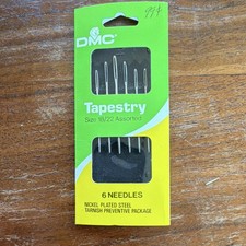 DMC Tapestry Needles Size 18/22 Assorted Nickel Plated Steel 6 Needles. NIP