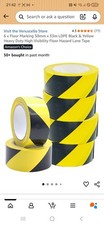 Heavy Duty Floor Marking Tape LDPE Black & Yellow Sealing for Hazard 48mm x 33m