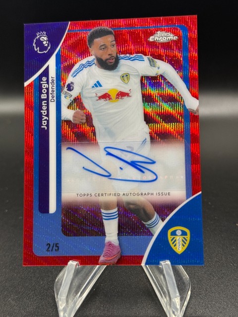 2025-26 Topps Chrome Premier League Jayden Bogle Auto Red Wave Refractor /5