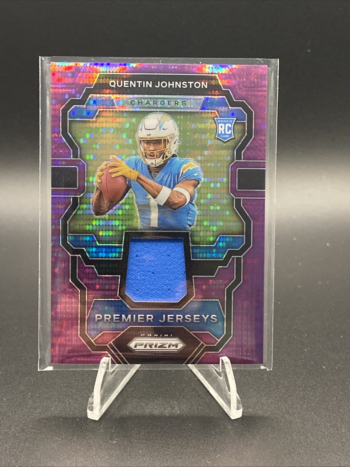 Quentin Johnston Panini Prizm Premier Jerseys #PJQJ Purple Pulsar