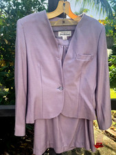 Vintage Saks Fifth Avenue Silk Wool Skirt Suit Set Made in Japan Size 10 NWT 80s