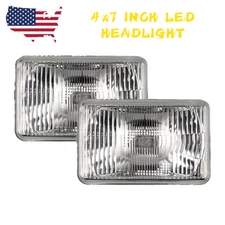 4 x 6" Headlight Glass  Housings Hi / Low Beam Fits H4 LED HID Bulbs 2pcs