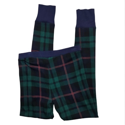 OLD NAVY Green Blue Red Plaid Thermal Waffle Knit Pants Leggings women's SMALL - Picture 3 of 7