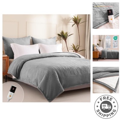 Fluffy Polyester Heated Blanket Twin - Skin Friendly, Compact Warmth for Winter