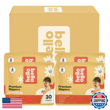 Hello Bello Size 2 Diapers 120ct Flower Child Hypoallergenic Cloth-Like 0.38 per diaper