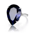 Blue Teardrop Sapphire Ring 925Silver Antique Ring Anniversary Gift Ring For Her