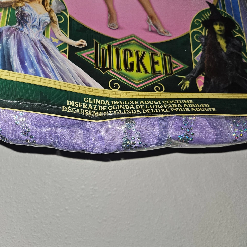 NEW Glinda Wicked Deluxe Halloween Costume Adult Womens Medium 8-10 Purple Dress - Image 4 of 4
