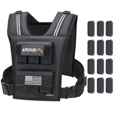 Adjustable Weighted Vest Men 20lbs/30lbs/40lbs Weights with Reflective Stripe...