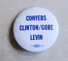 Bill Clinton 1996 Michigan Senate campaign pin button political