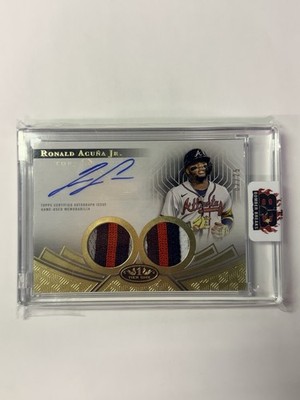 RONALD ACUNA JR 2023 Topps Tier One Dual Game Used Patch Auto 02/25 Braves