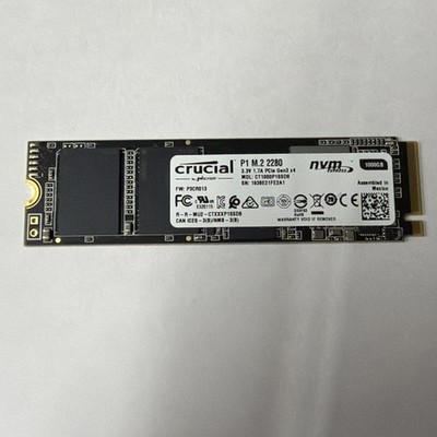 Crucial P1 1000GB M.2 2280 PCIe NVMe Internal SSD CT1000P1SSD8 Black