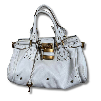 Chloé Paddington Medium Hand Bag White CHLOE Shoulder Bag Paddington Padlock White color size 23cm×35cm