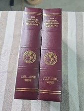 National Geographic Magazine Complete 2002 Set with Brown Leather Slip Case VG