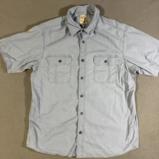 Redhead Brand Mens Blue Ripstop Fishing Shirt Size XL Buttons Pocket Outdoors