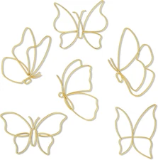 6 Pieces Metal Butterfly Wall Decor Metal Wall Art Heart Hanging Decorations Wir