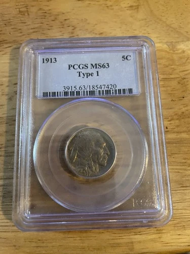 1913 Buffalo Nickel 5c Type 1 PCGS MS 63