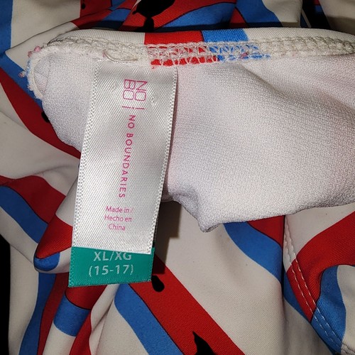 Traje de baño acolchado de playa de colección No Boundaries 1 pieza con puntas Jr talla XL 15-17 de la década de 1990 - Imagen 15 de 18