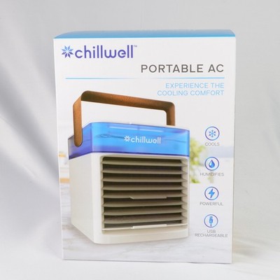 ChillWell Portable AC 2.0 Evaporative Air Cooler USB Rechargeable NEW