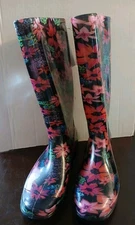 Women’s Floral Capelli New York Rain Waterproof Outdoor Boots. Size 10