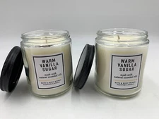 Bath & Body Works Warm Vanilla Sugar Scented Single Wick Candle 7 oz S/2 #914D
