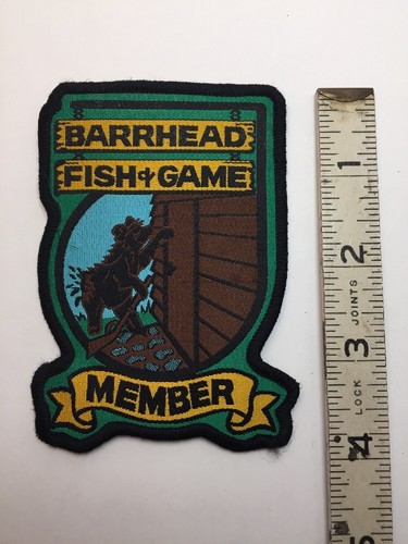 Vtg Barrhead Alberta Fish & Game Member Sew On Embroidered Patch Hunting AB 4” - Picture 3 of 4