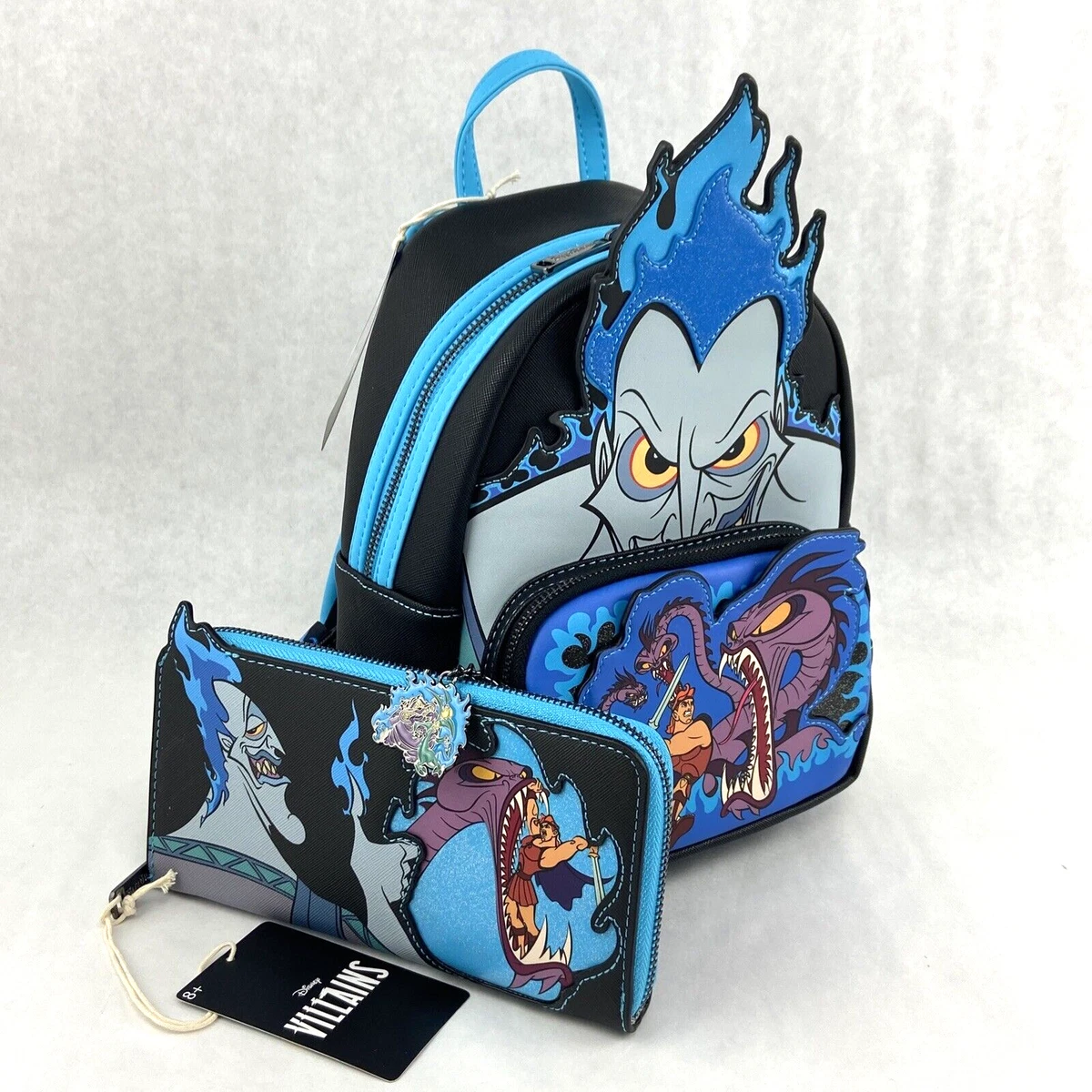 Loungefly Disney Hades Mini Backpack u0026 Zip Around Wallet Pain u0026 Panic  Sidekicks | eBay