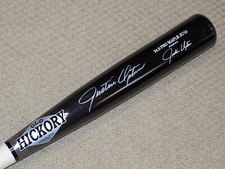 Justin Upton Maple Old Hickory Signed Game Bat Diamondbacks Angels Braves Tigers