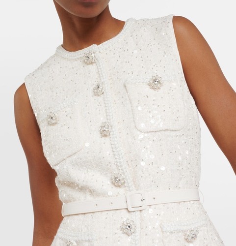 Self-Portrait Sequin Boucle Tailored Midi Dress Size UK6 - Picture 6 of 7