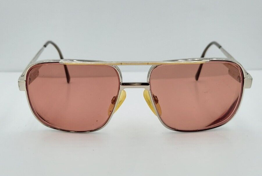 Vintage Safilo Gold Silver Pilot Metal Sunglasses Italy FRAMES ONLY View 3