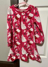 Gymboree Girls Long Sleeve Nightgown Snowmen Size S 5-6