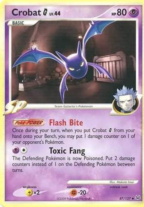 Crobat G - 47/127 - Pokemon Platinum Card NM
