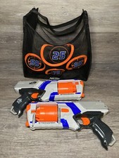 NERF Elite Portable Mesh Practice Target Folding Net Plus Two Strongarm Guns