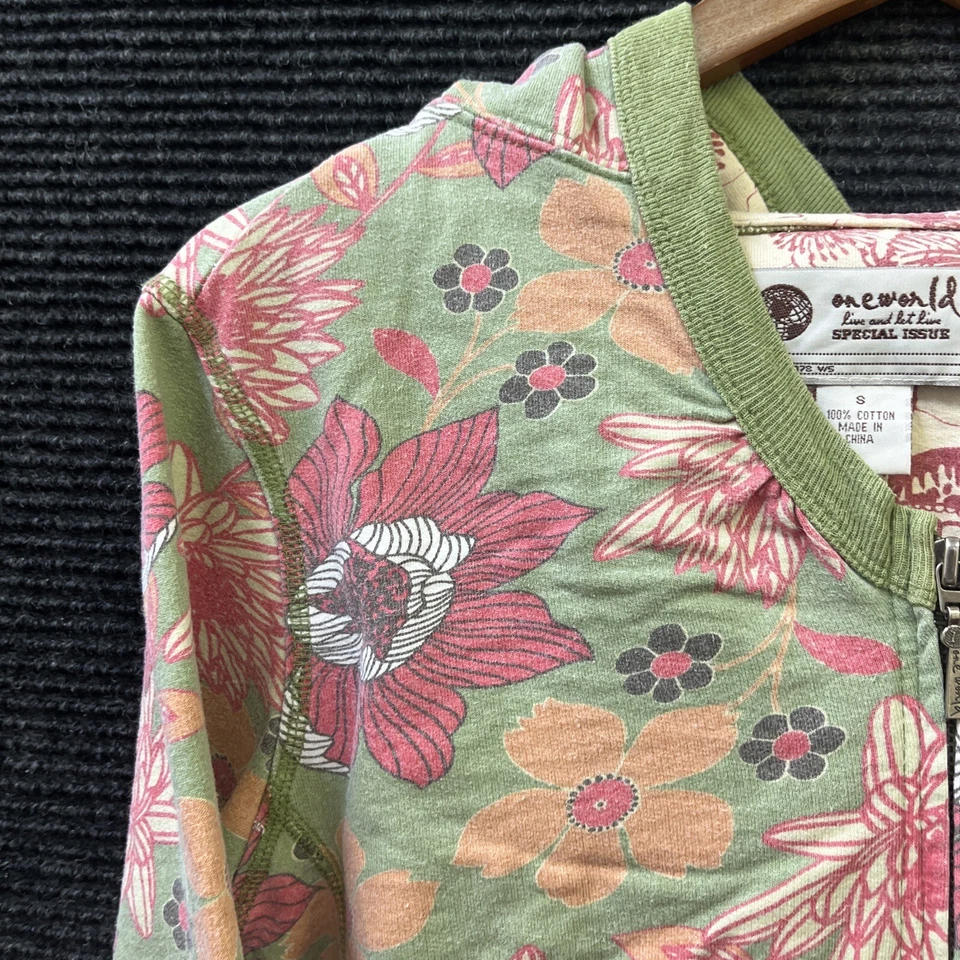🔥ONE WORLD Live and Let Live Sudadera con Capucha Edición Especial Estampado Floral Mujer Pequeña Foto 2 de 4