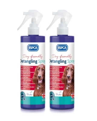 RSPCA Detangling Spray for dogs 2 x 250ml Enriched with natural proteins