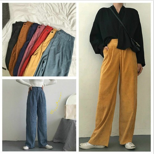 Women Ladies Corduroy Pants Trousers 
