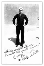 Vintage 1940s- World War II Navy Sailor Portrait Postcard (UnPosted) *RPPC*