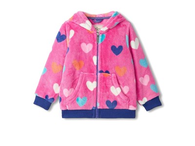 Hatley Kids Hearts Fuzzy Fleece Zip-Up Hoodie (Toddler/Little Kid/Big Kid)