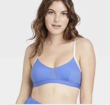 Colsie Women's Size M Light Blue Mesh Bralette Adjustable Fits 34C 34D 36B 36C