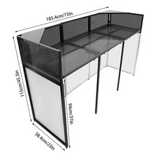 DJ Event Facade Black White Scrim Metal Frame Booth  23  x73  Flat Table Top USA