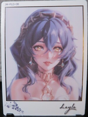 Layla Genshin Impact Polariod Card Collectible Goddess Doujin Waifu CCG Anime