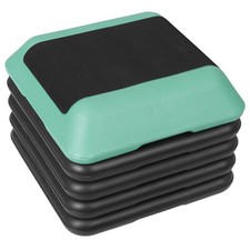 16" Adjustable Aerobic Stepper Exercise Workout Step Platform with 4 Riser Green